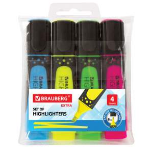 Набор текстовыделителей 4цв. BRAUBERG 